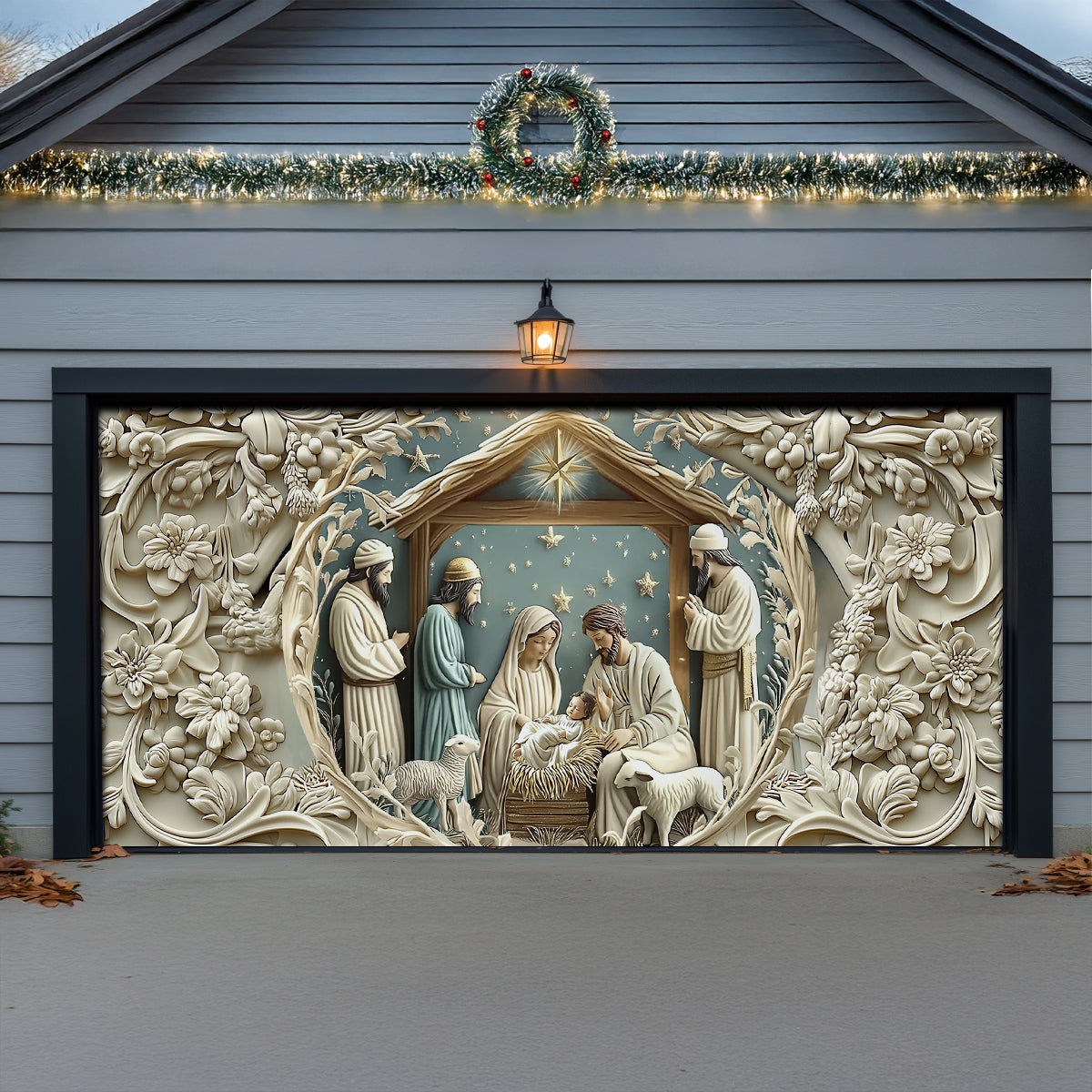 Nativity Scene Christmas Garage Door Banner Holiday Home Decor Christmas Gifts Ideas