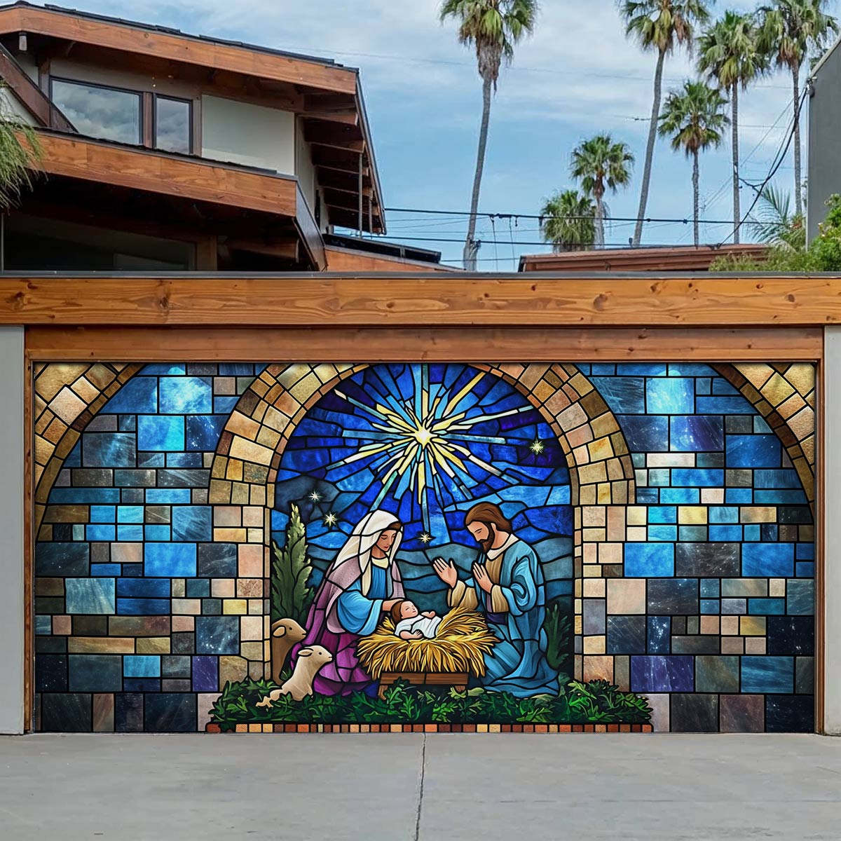 Nativity Scene Christmas Garage Door Banner Outdoor Christmas Decorations Christian Xmas Gifts