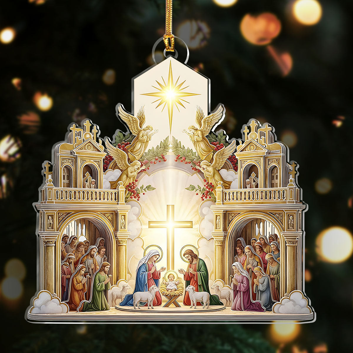 Nativity Scene Jesus Christmas Ornament Holiday Home Decor Great Christian Gifts