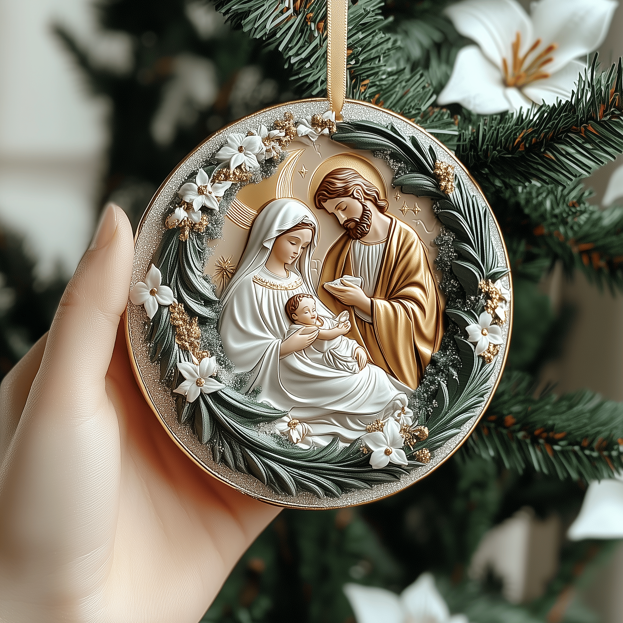 Nativity Scene Mica Ornament Feel the Love of a Gift That Lasts a Lifetime