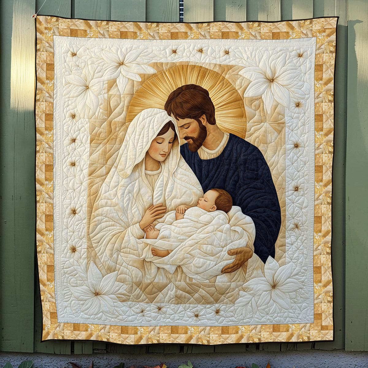 Nativity Scene Quilted Blanket Christian Christmas Gifts
