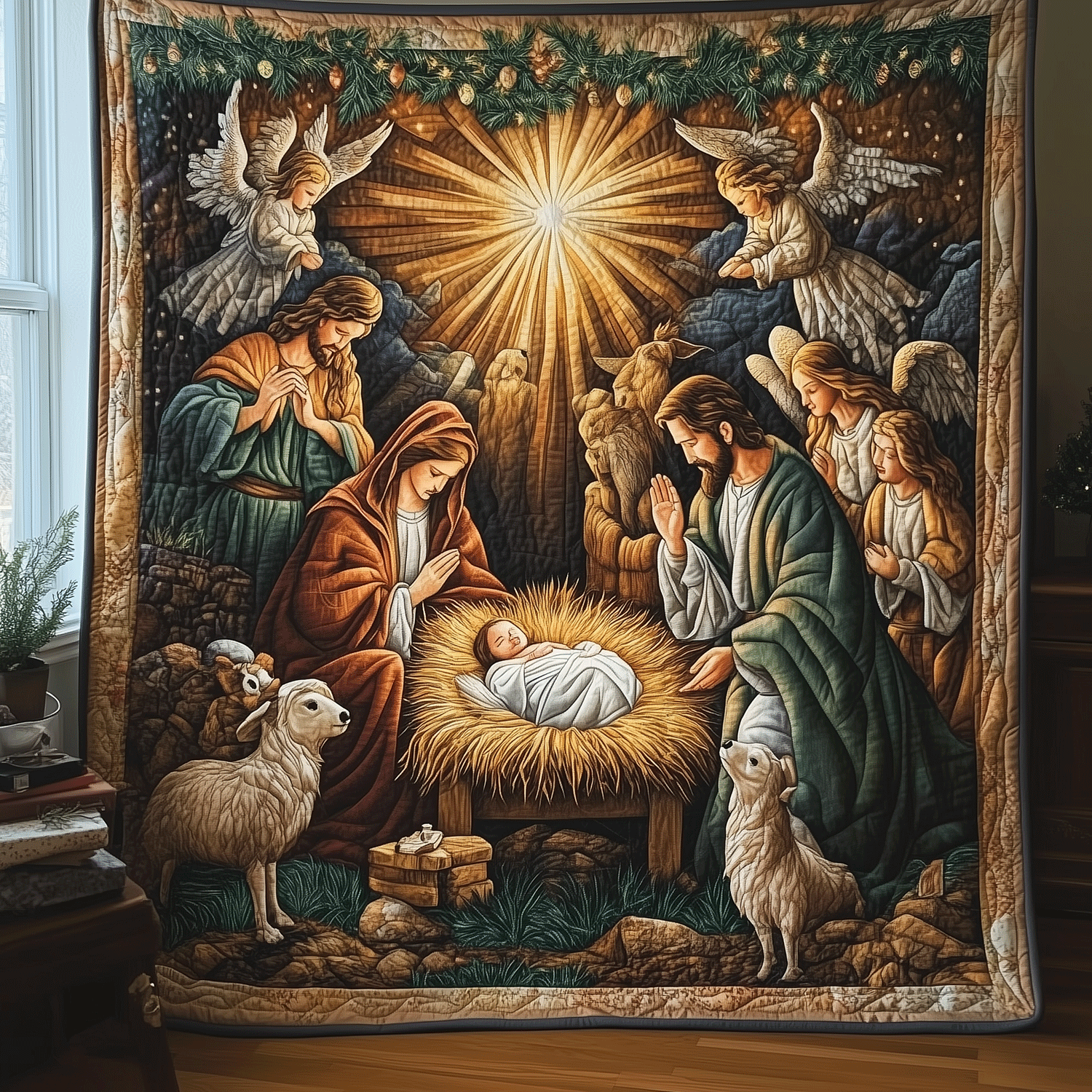 Nativity Scene Quilted Blanket Christian Gifts For Women
