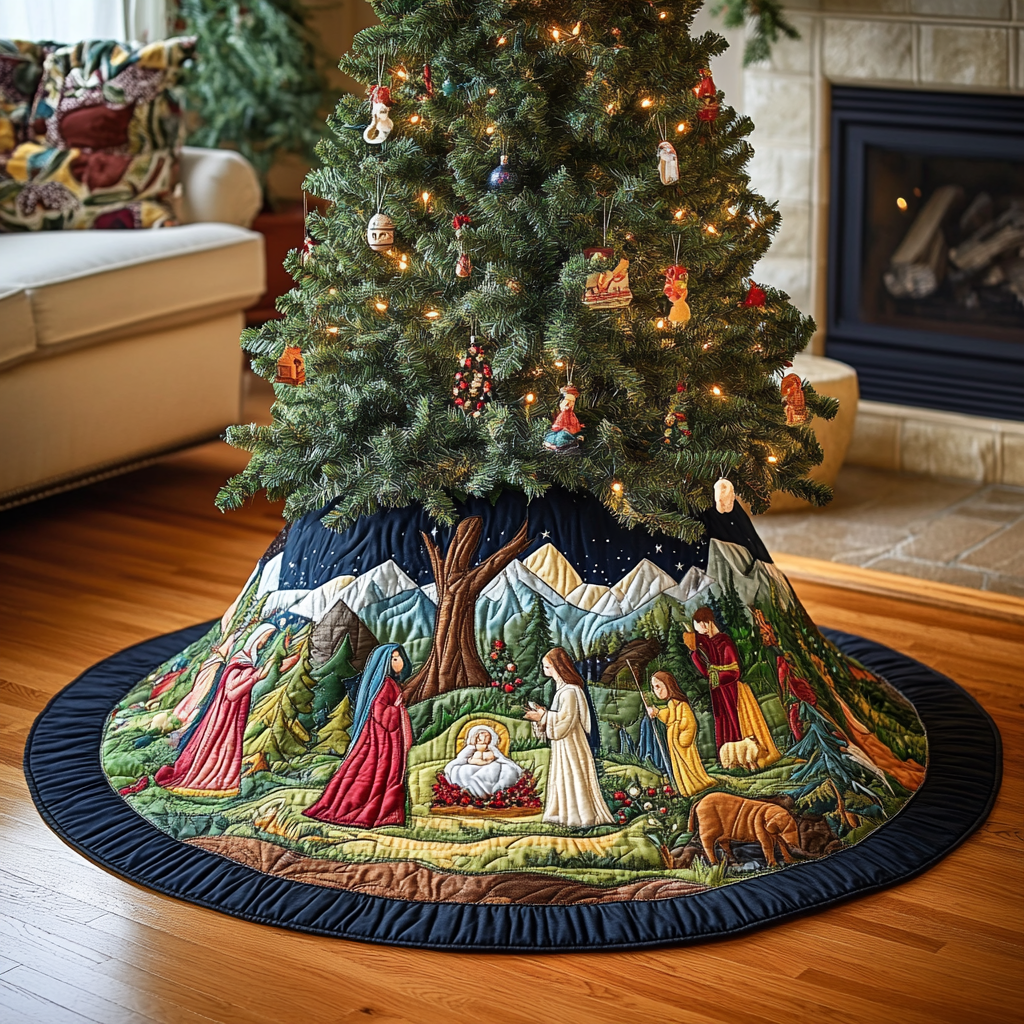 Nativity Scene Quilted Tree Skirt Memorable Graduation Gift Merch