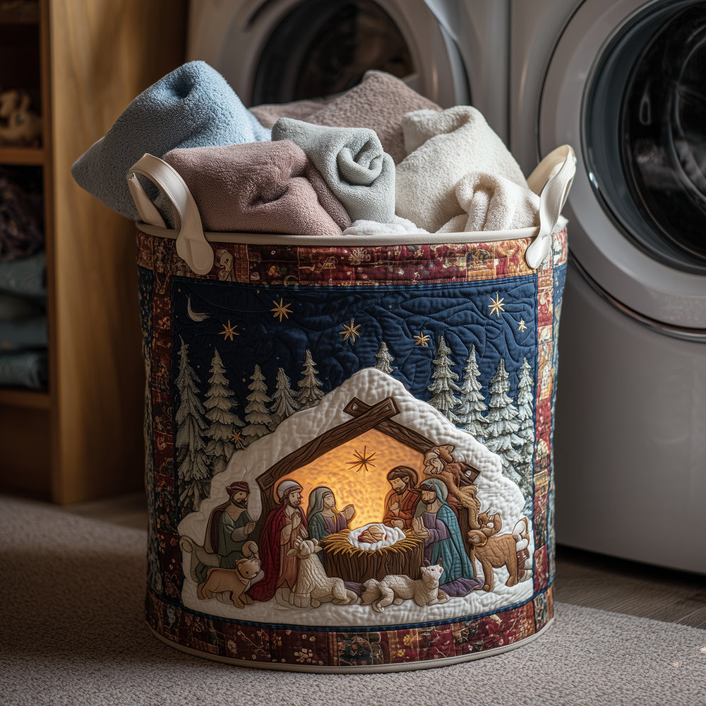 Nativity Spirit Quilted Laundry Basket Fall Merch Pick