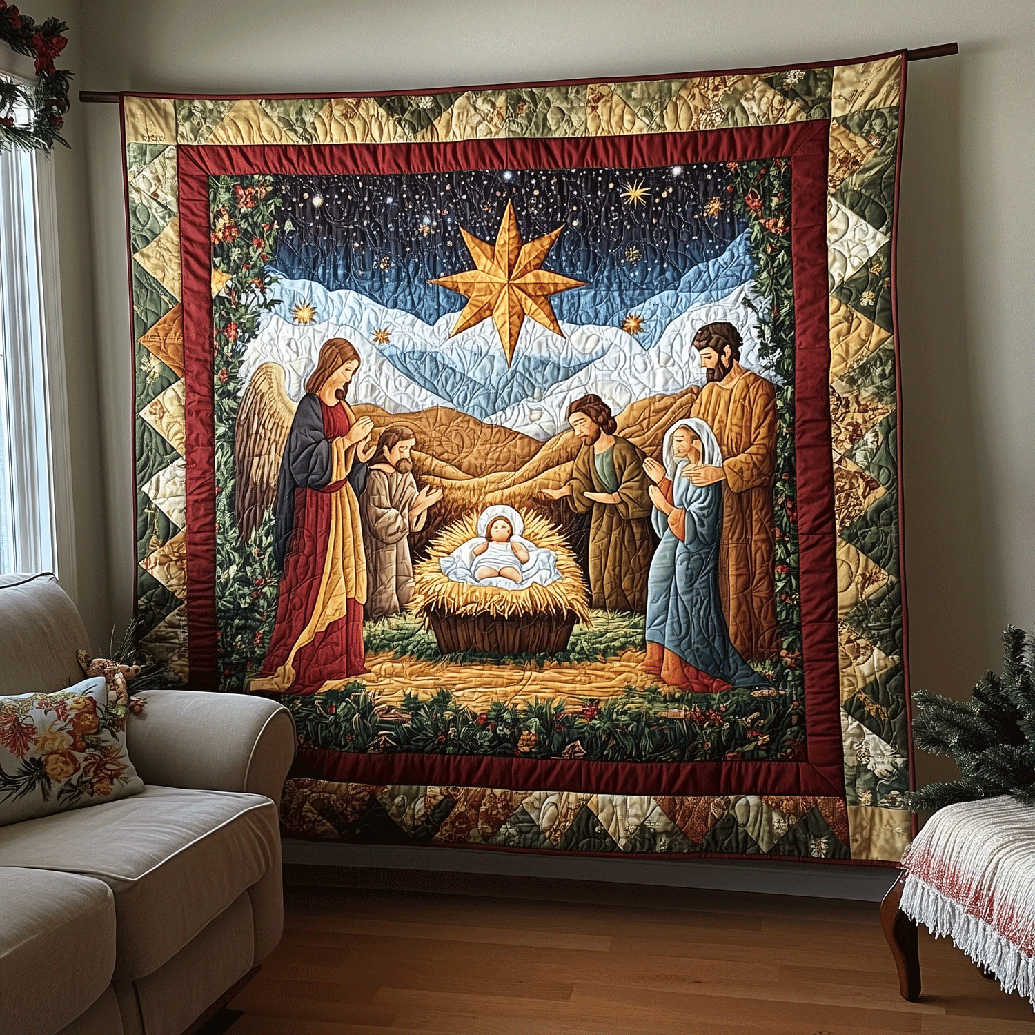 Nativity Tale Quilted Blanket Christian Gifts For Women