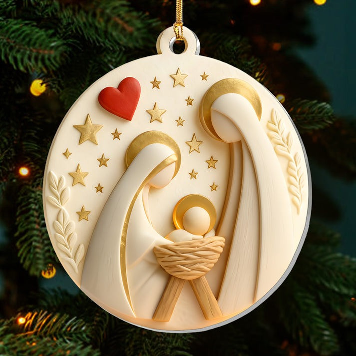 Nativity The Holy Family Christmas Ornament Blessing Xmas Decor Gifts For Mom