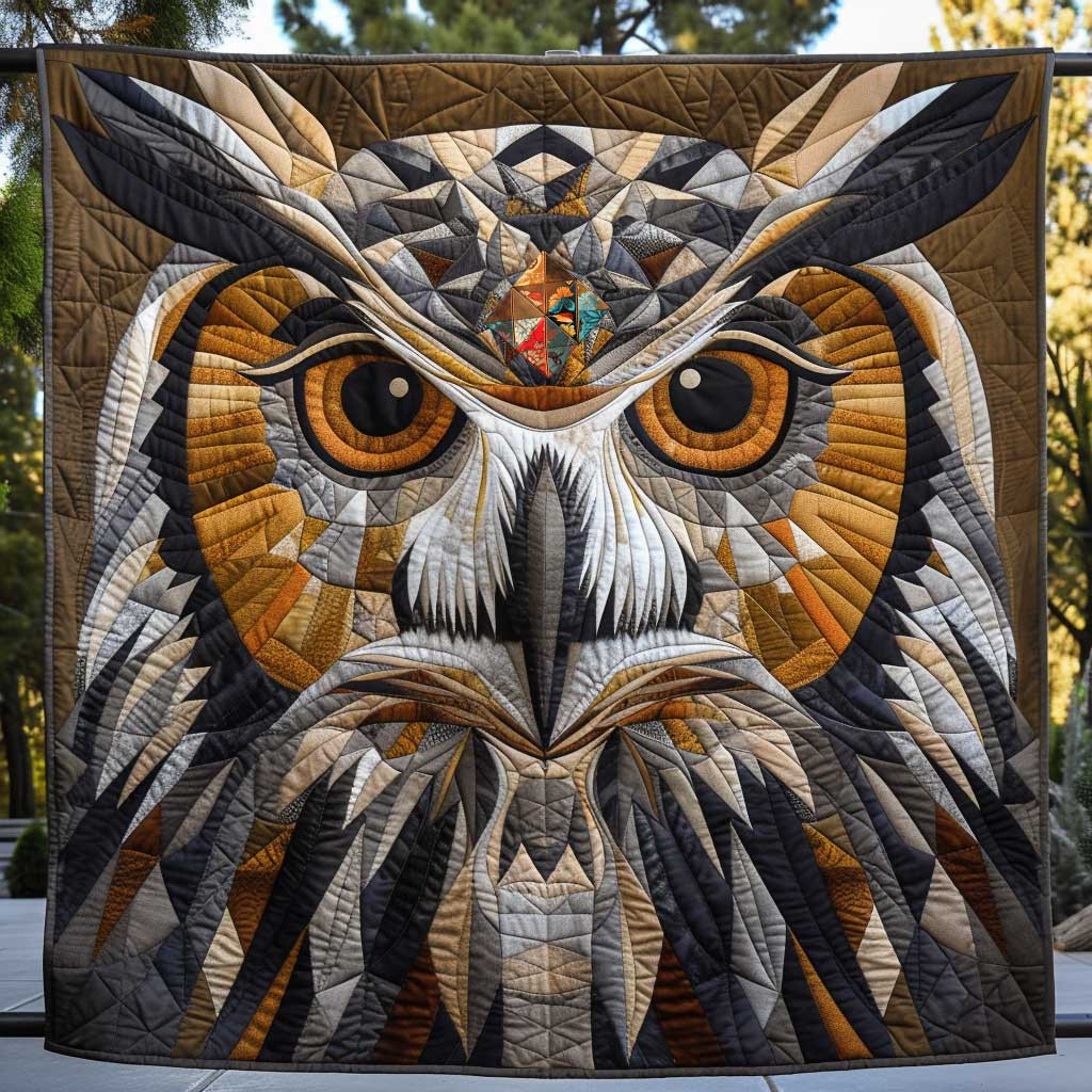 Natural Great Horned Owl Holiday Xmas Quilt Blanket Christmas Gifts For Wife