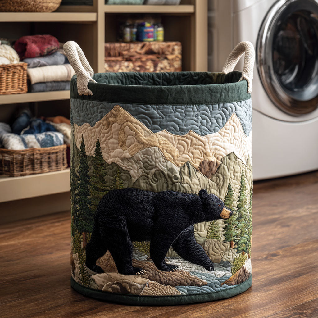 Nature Ascent Quilted Laundry Basket Compact Quilted Laundry Hamper for Small Spaces