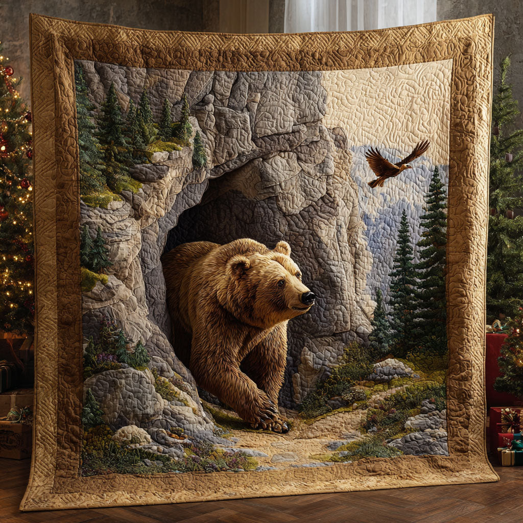 Nature Bear Journey Quilt Charming Quilt Blanket Gift for Festive Spirit
