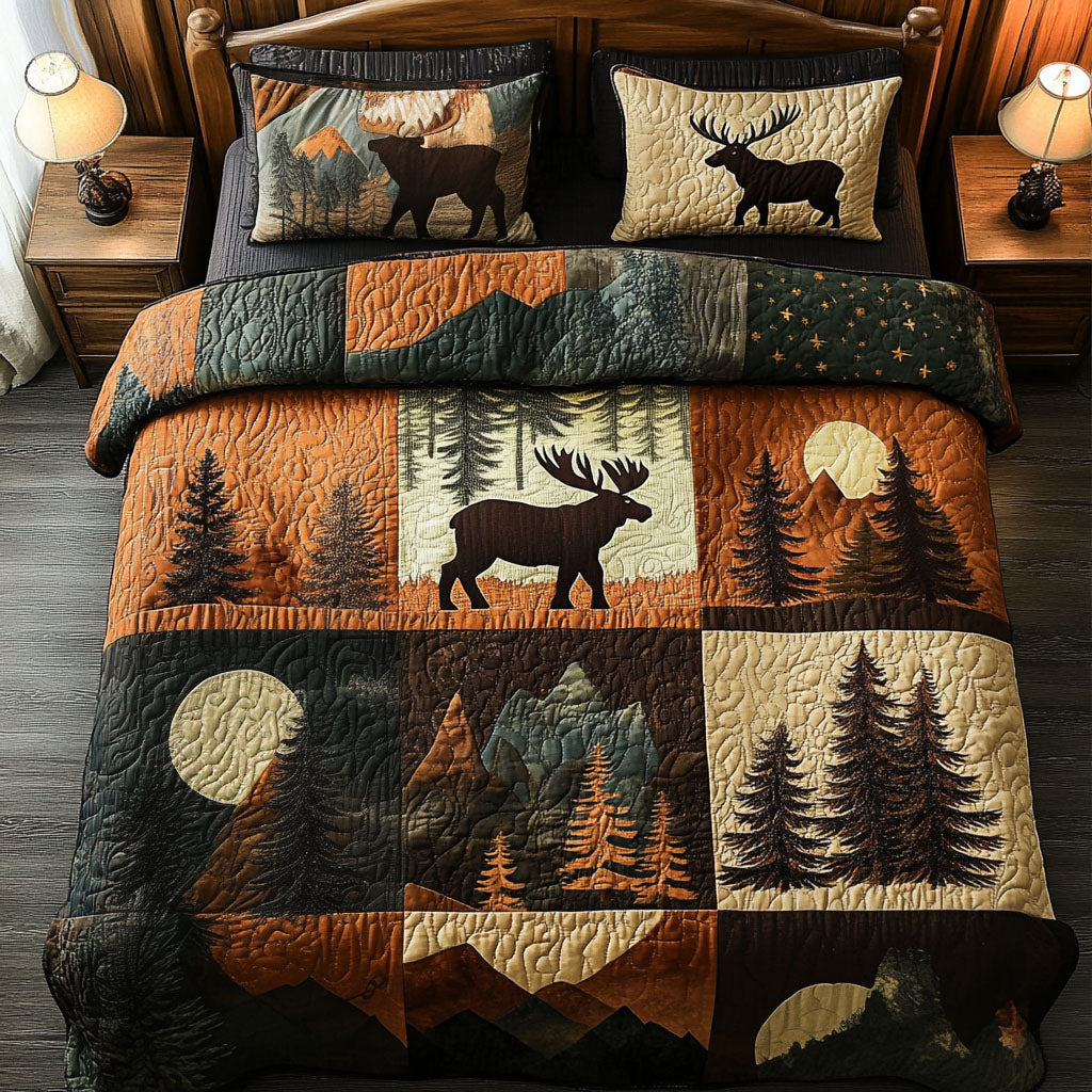 Nature Beauty Quilted Bedding Set Cute Room Decor Gift For Camper