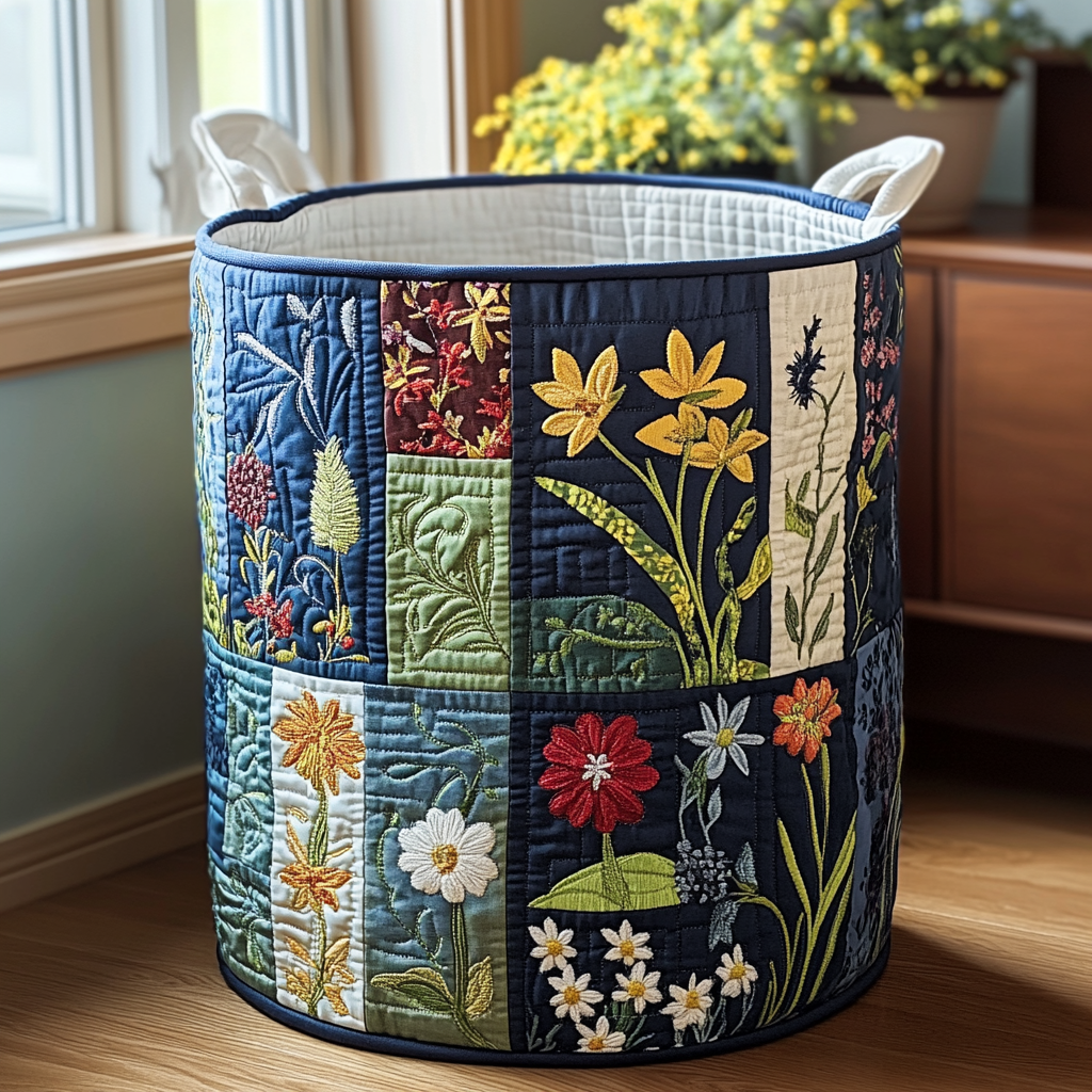 Nature Bliss Quilted Laundry Basket Merch For Her