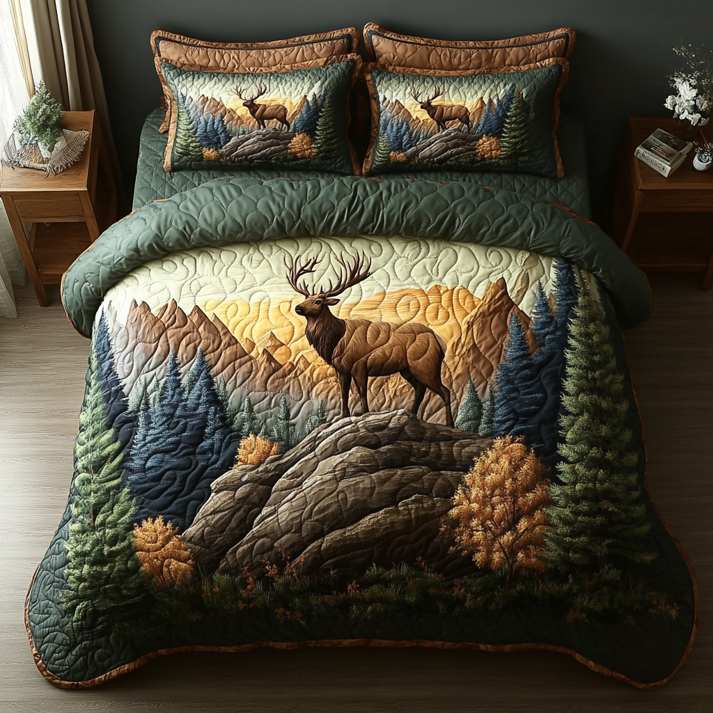 Nature Call Quilted Bedding Set Bed Decorations Top Gifts For Deer Hunters