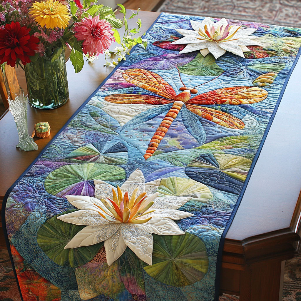 Nature Dance Quilted Table Runner Dining Table Ideas Great Dragonfly Lover Gift Ideas