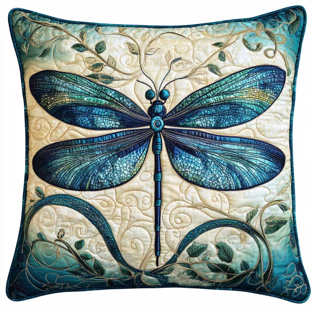 Nature Dragonfly Quilt Pillow Case Stylish Pillow Gift Idea for Special Occasions
