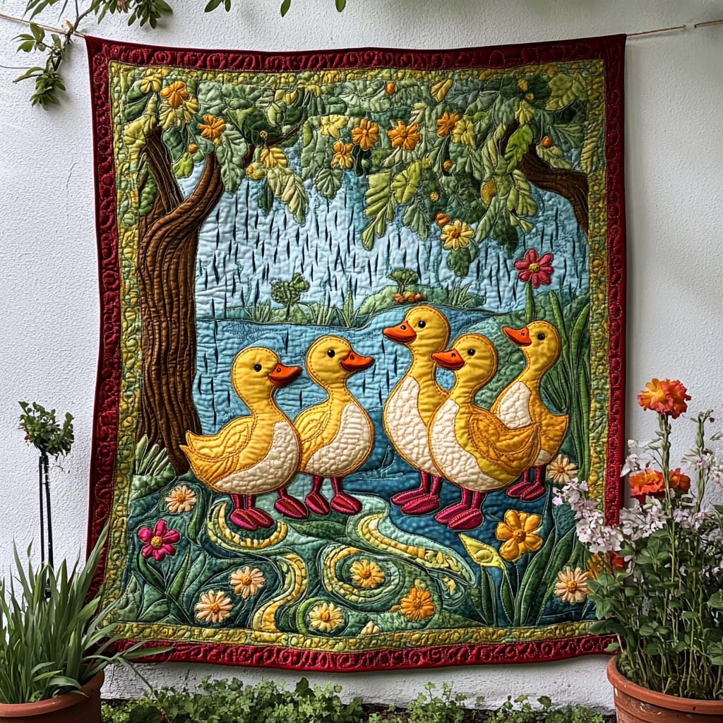 Nature Duck Path Quilted Blanket Christmas Bedroom Decor Duck Christmas Presents