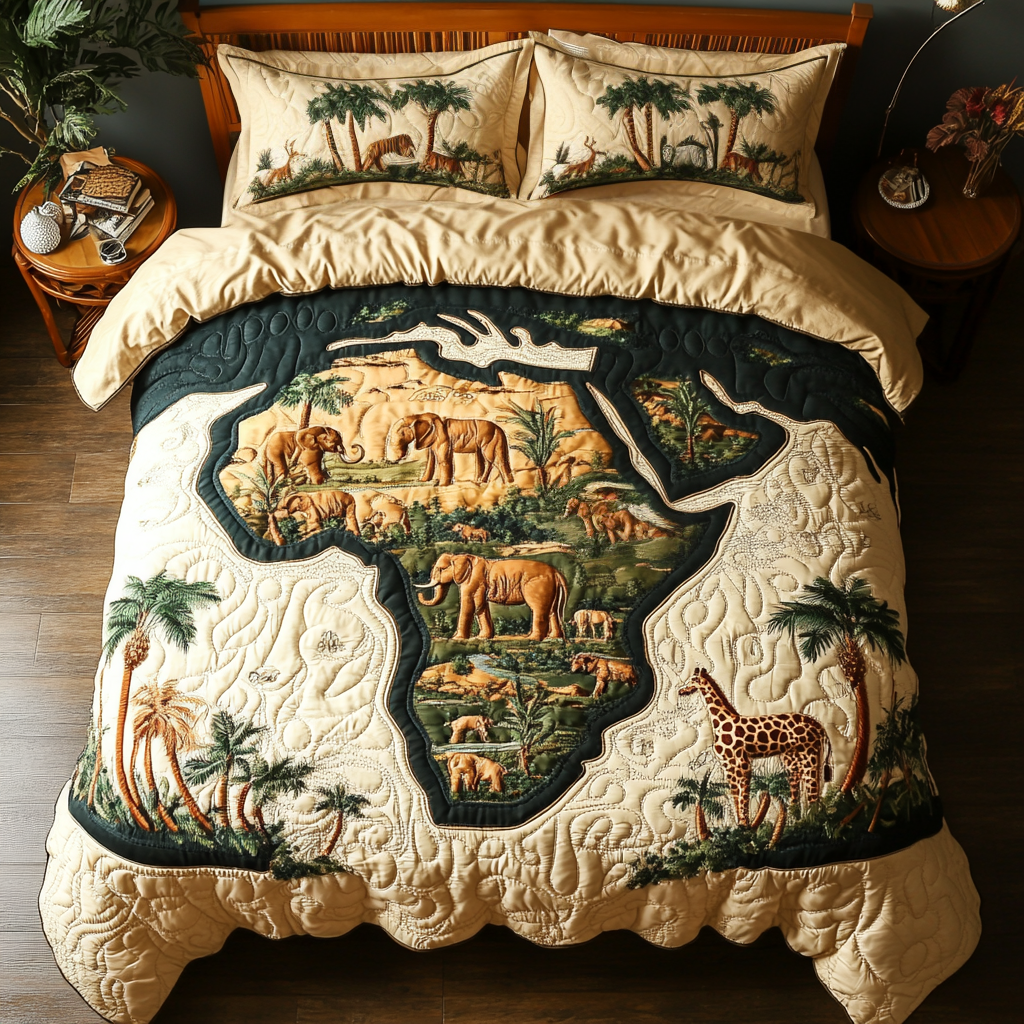 Nature Echo Quilted Bedding Set Bed Decor Ideas African American Gifts For Her