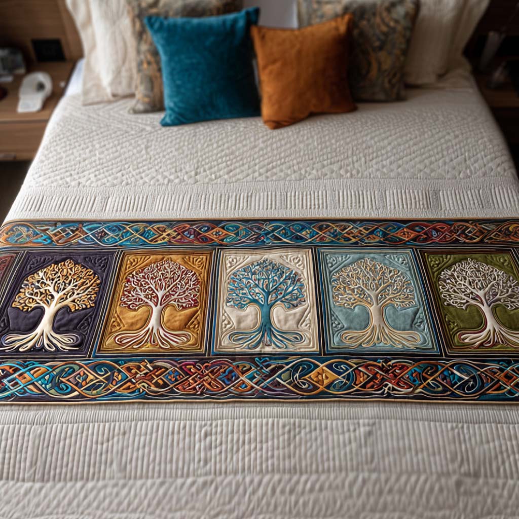 Nature Embrace Quilted Bed Runner Bedroom Decor Ideas Tree Of Life Gifts For Parents