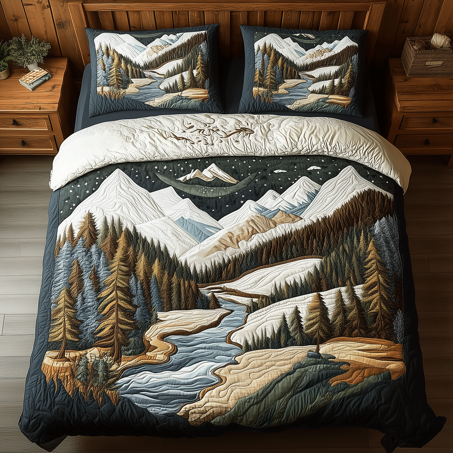 Nature Embrace Quilted Bedding Set Bed Room Decoration Birthday Gifts For Nature Lovers