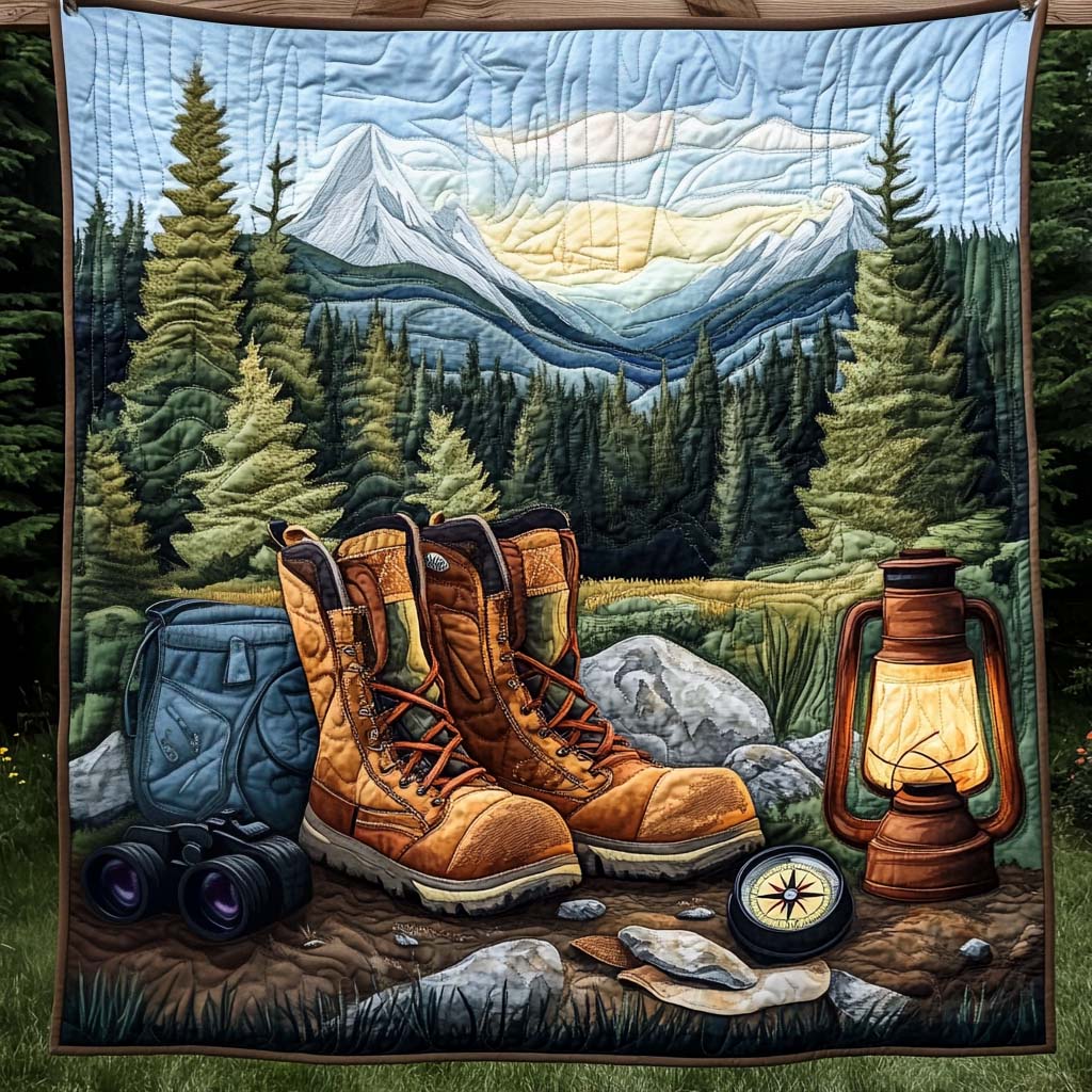 Nature Footsteps Quilted Blanket Gifts For Hikers And Campers