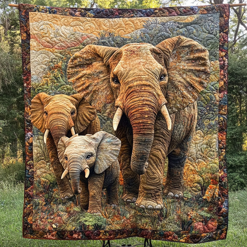 Nature Giants Quilted Blanket Christmas Room Decor Birthday Gifts For Elephant Lovers