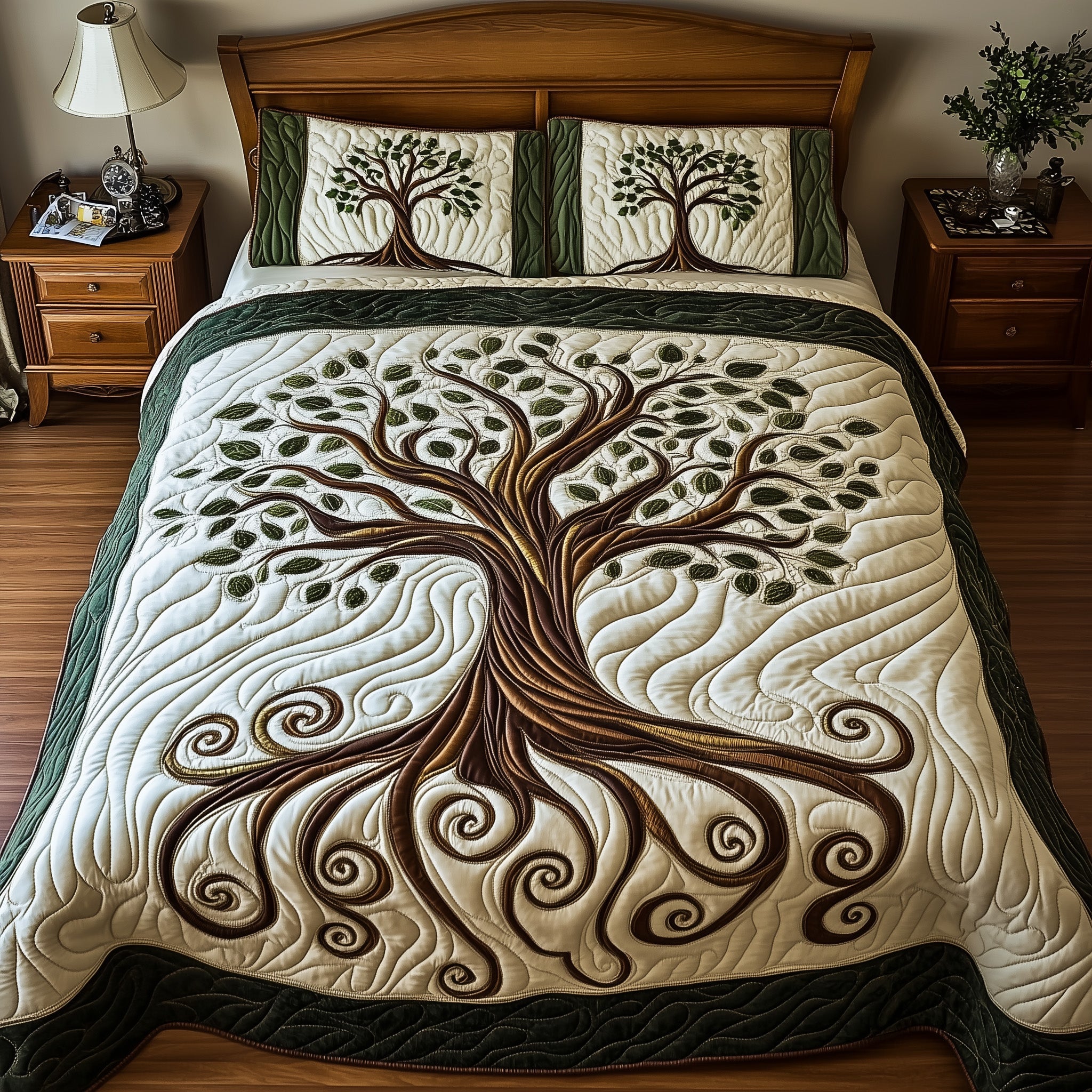 Nature Harmony Quilted Bedding Set   Duvet Cover Bedspread Christmas Tree Of Life Gifts