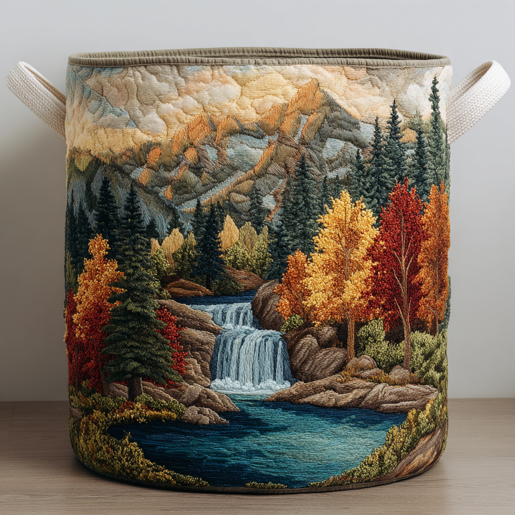 Nature Harmony Quilted Laundry Basket Luxury Quilted Laundry Basket for Elegant Interiors