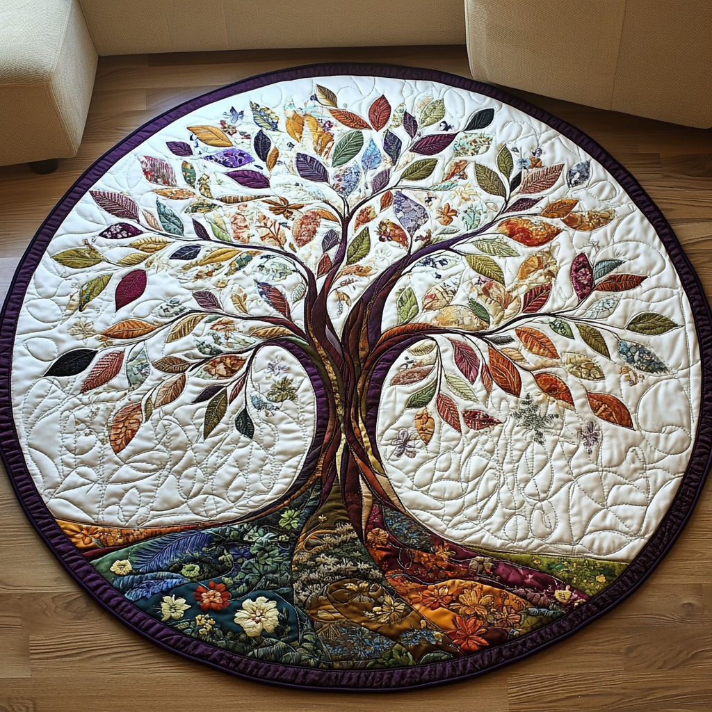 Nature Harmony Quilted Round Mat Entryway Christmas Decor Ideas Best Christmas Gifts For Grandma