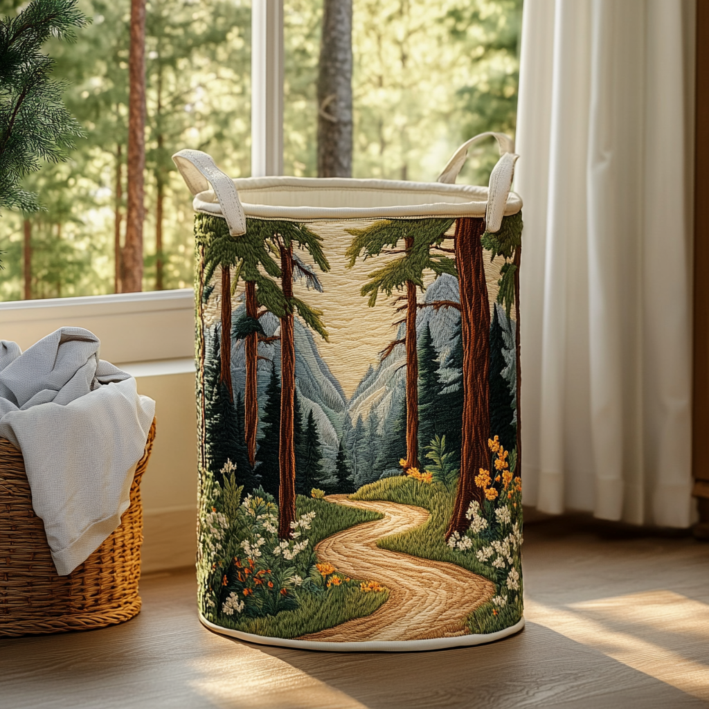 Nature Haven Quilted Laundry Basket Large Capacity Quilted Laundry Basket for Clothes Storage