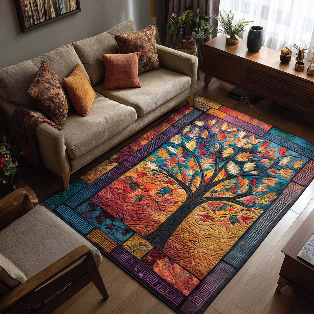 Nature Mosaic Area Rug Home Entrance Decor Ideas Tree Of Life Gifts For Grangarents