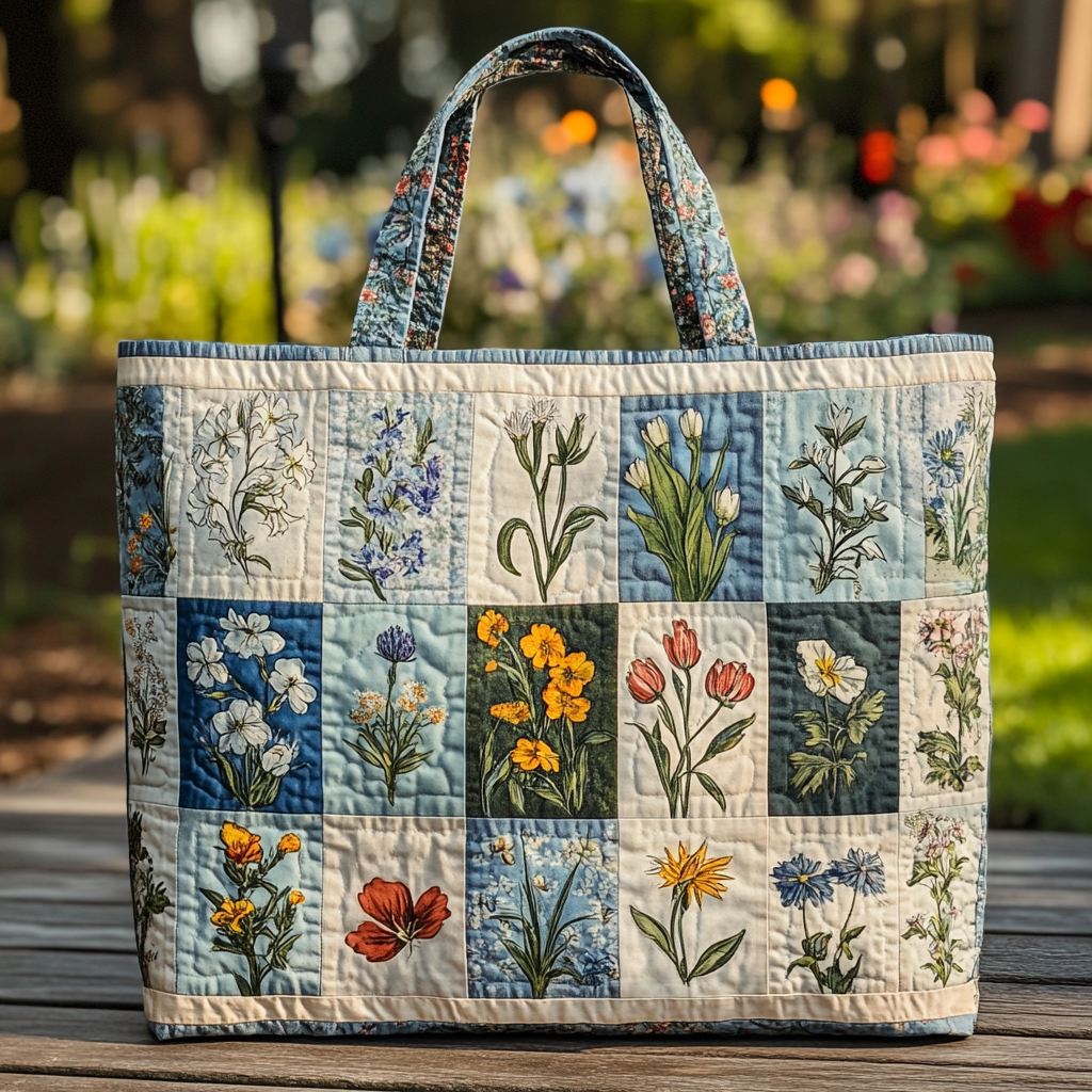 Nature Patch Quilted Tote Bag Flower Arrangement Ideas
