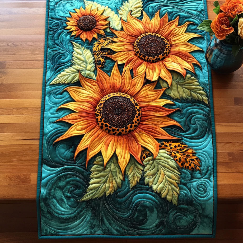 Nature Path Quilted Table Runner Kitchen Table Decor Ideas Christmas Flower Gifts