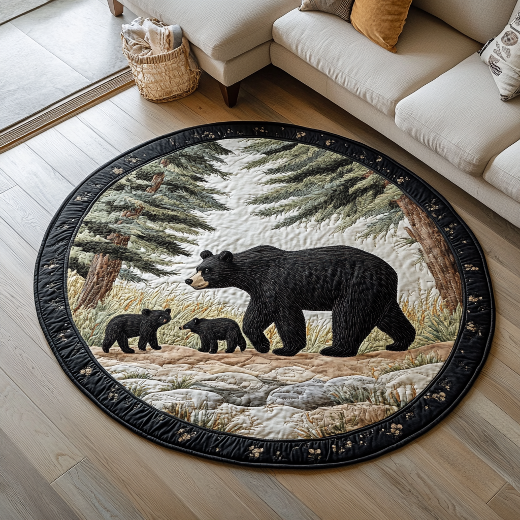 Nature Quilted Round Mat Foyer Decor Ideas Bear Theme Gifts