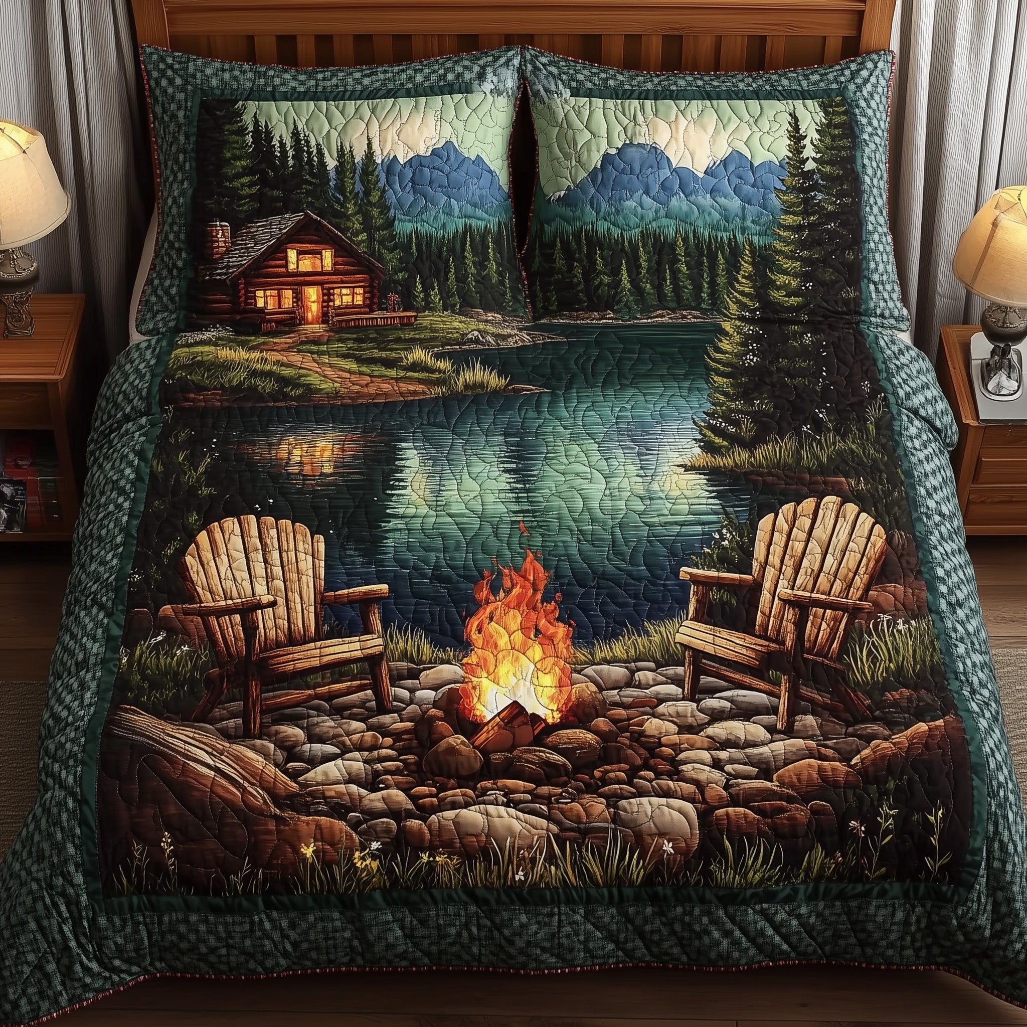 Nature Retreat Quilted Bedding Set Duvet Cover Bedspread Best Camping Gifts 2025