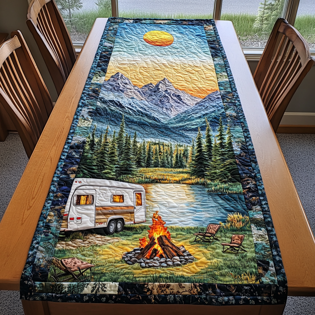 Nature Retreat Quilted Table Runner Dining Table Ideas Themed Camping Gifts Items