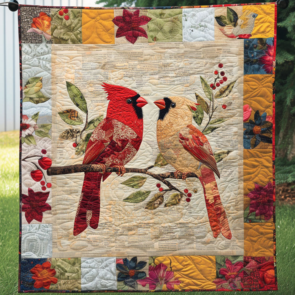 Nature Romance Quilted Blanket Best Couch Throw Blanket Cardinal Christmas Gift Ideas