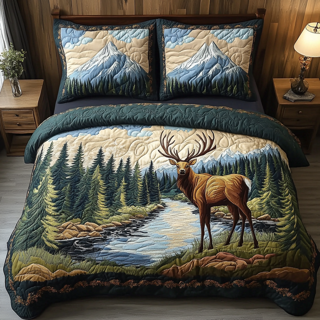 Nature Rush Quilted Bedding Set Christmas Room Decor Ideas Best Gifts For Wildlife Lovers