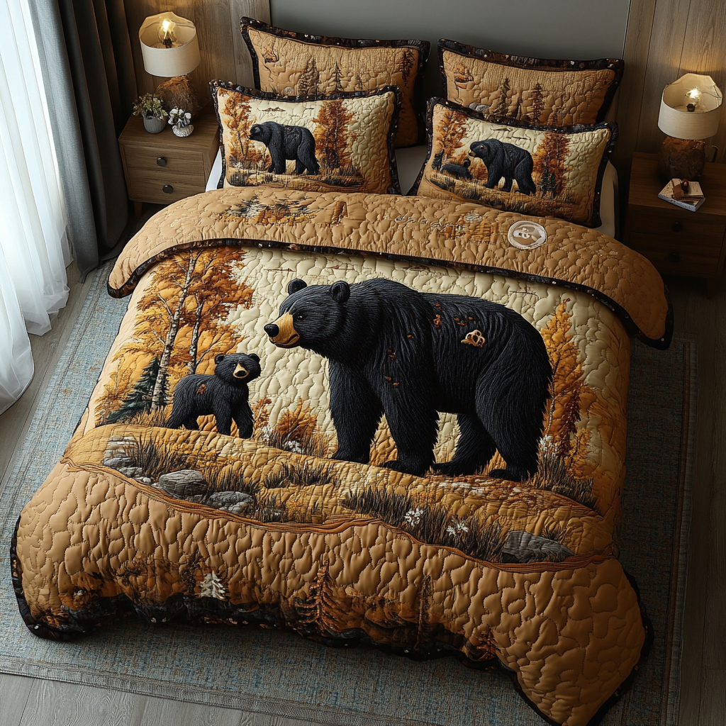 Nature Strength Quilted Bedding Set Bed Decorations Gifts For Wildlife Enthusiasts