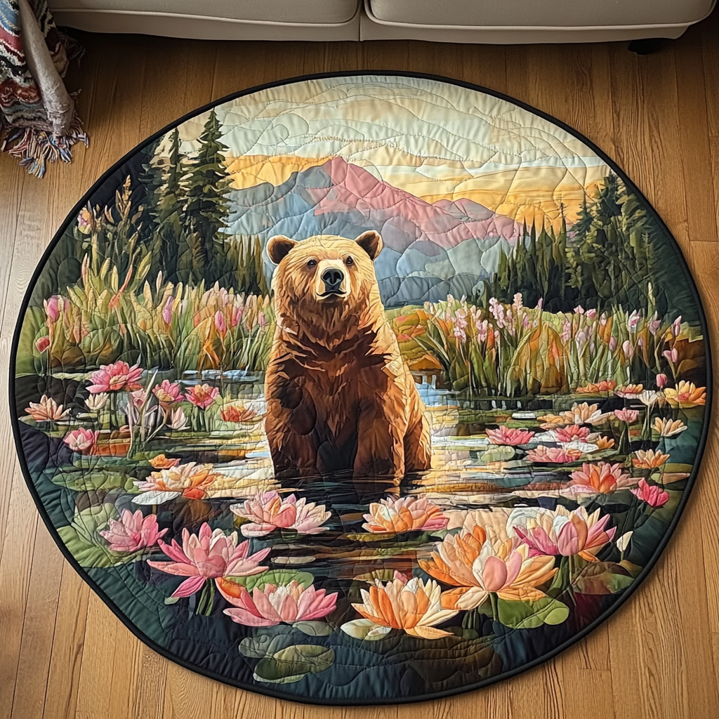 Nature Stroll Quilted Round Mat Front Door Idea Bear Gifts For Her