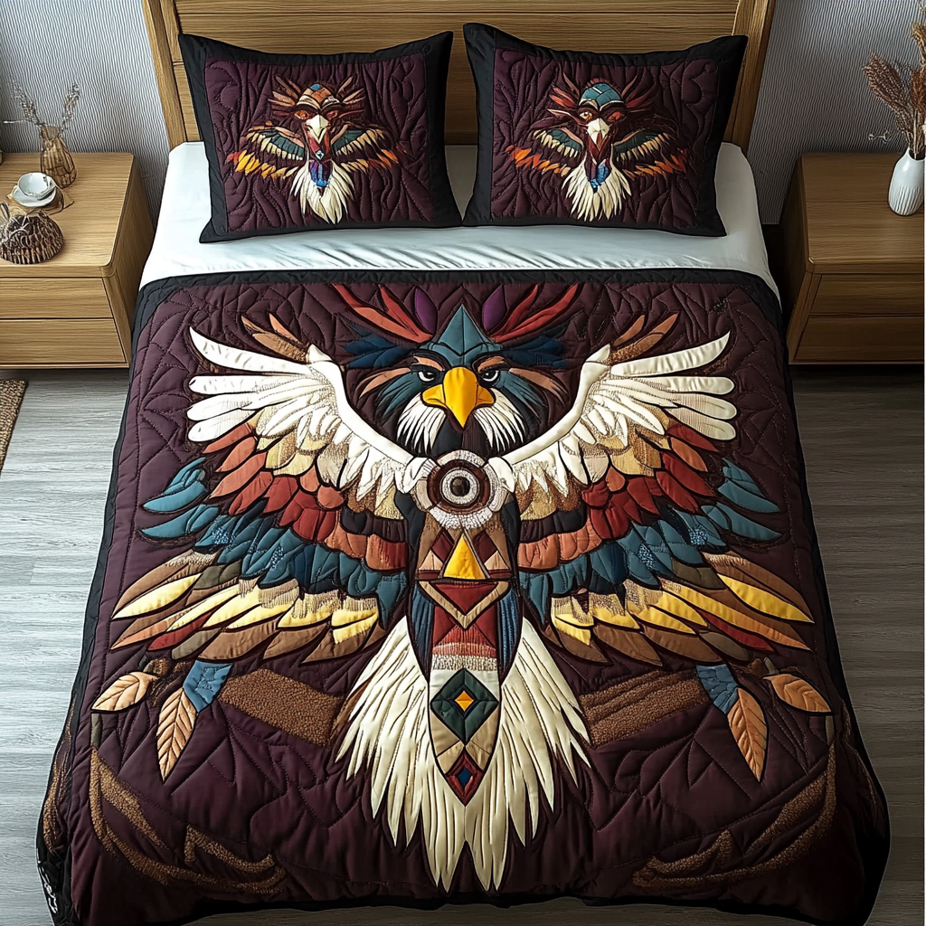 Nature Totem Quilted Bedding Set King Size Duvet Cover Father's Day Presents From Daughter