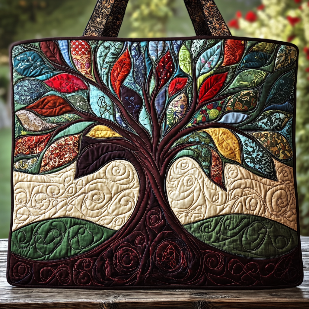 Nature Touch Quilted Tote Bag Tree Of Life Gifts For Parents