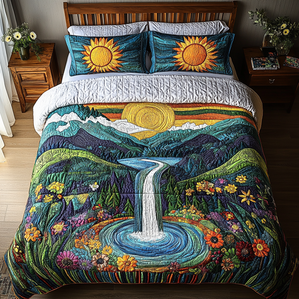 Nature Veil Quilted Bedding Set Bed Decorations Birthday Gifts For Nature Lovers
