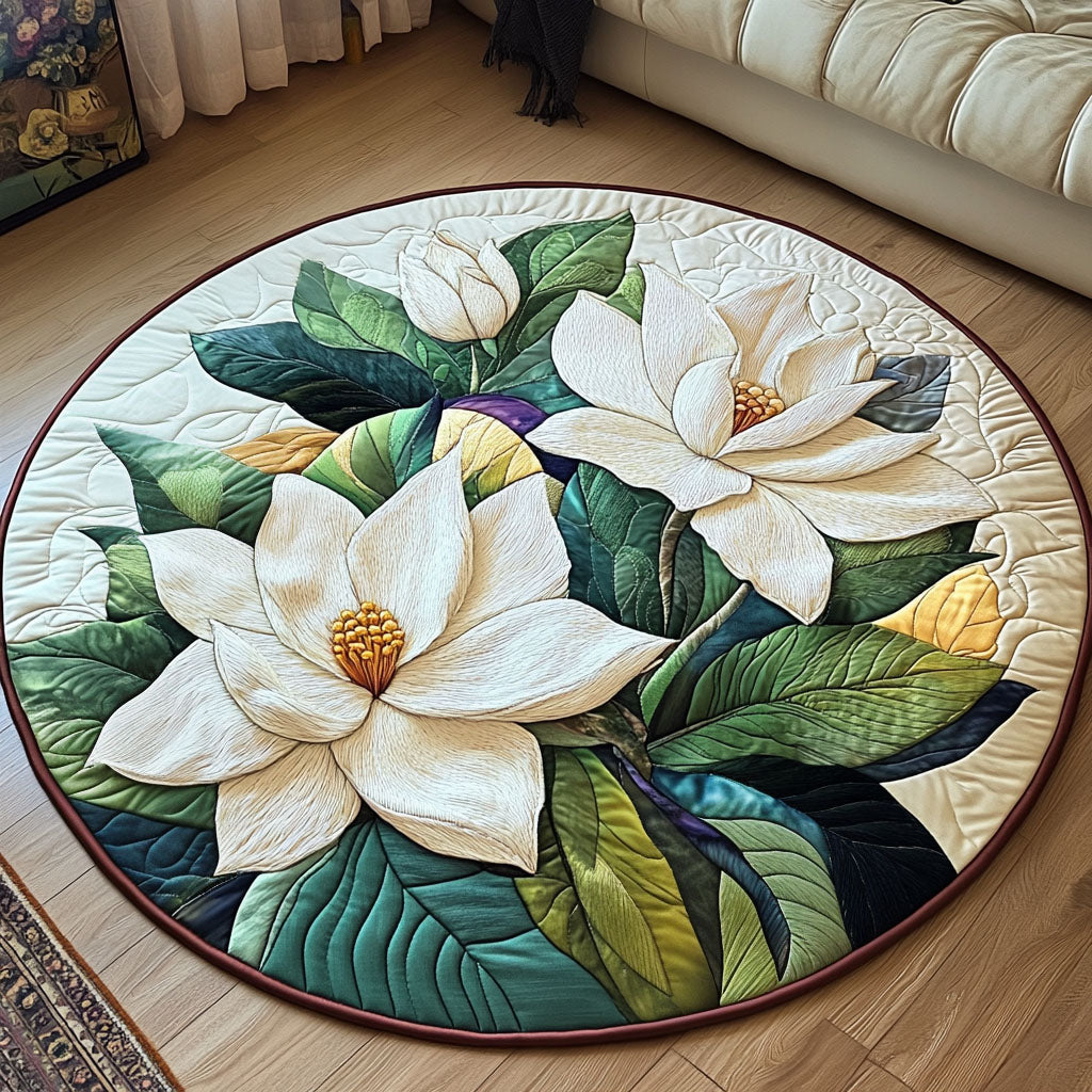 Nature Whisper Quilted Round Mat Outdoor Decor Flower Lily Blossom Gifts