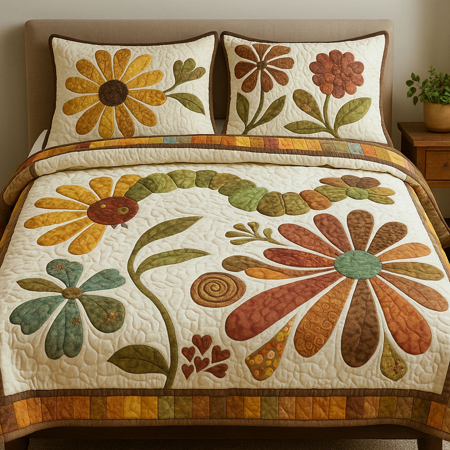 Natures Beauty Quilted Bedding Set Best Bedspread Set Christmas Floral Gifts