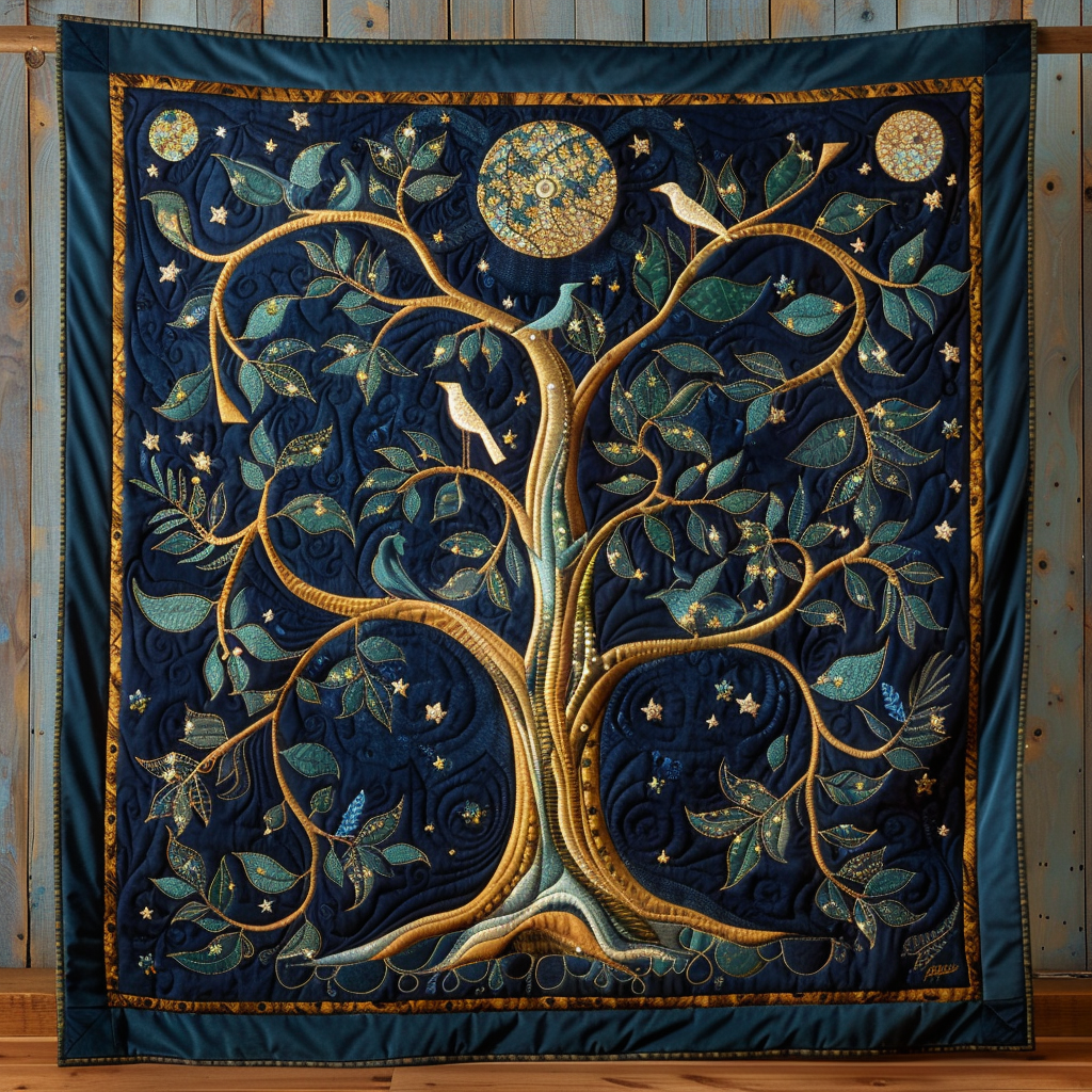 Nature's Canopy Quilted Blanket Life Tree Blanket