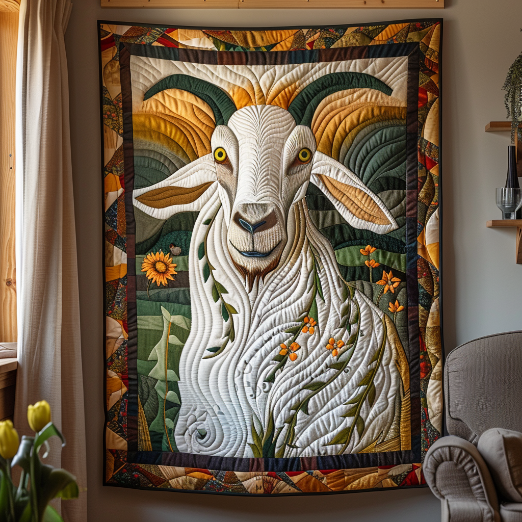 Nature's Ram Quilted Blanket Gifts For Goat Lovers