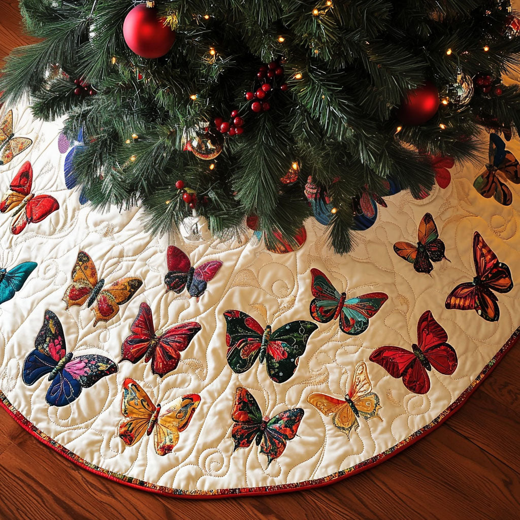 Natures Whisper Quilted Christmas Tree Skirt Classic Christmas Home Decor