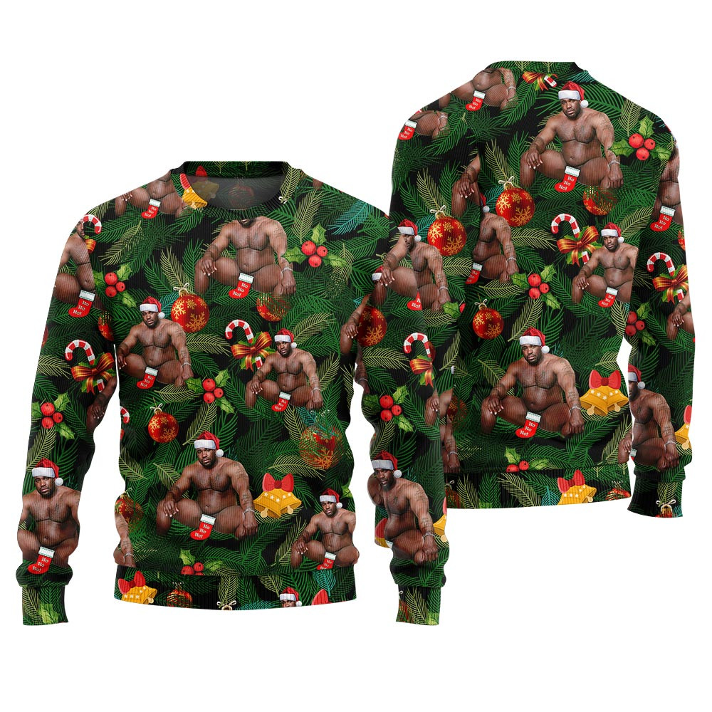 Naughty Barry Wood Ugly Christmas Sweater Seasonal Gift Merch for Cozy Christmas Vibes