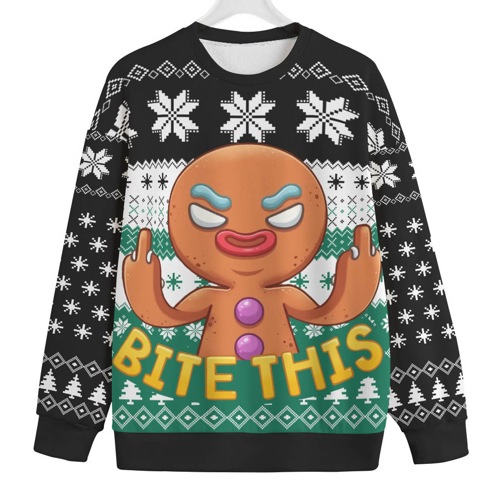Naughty Christmas Cookies Inappropriate Plus Size Christmas Sweater Casual Winter Sweatshirt for Daily Comfort