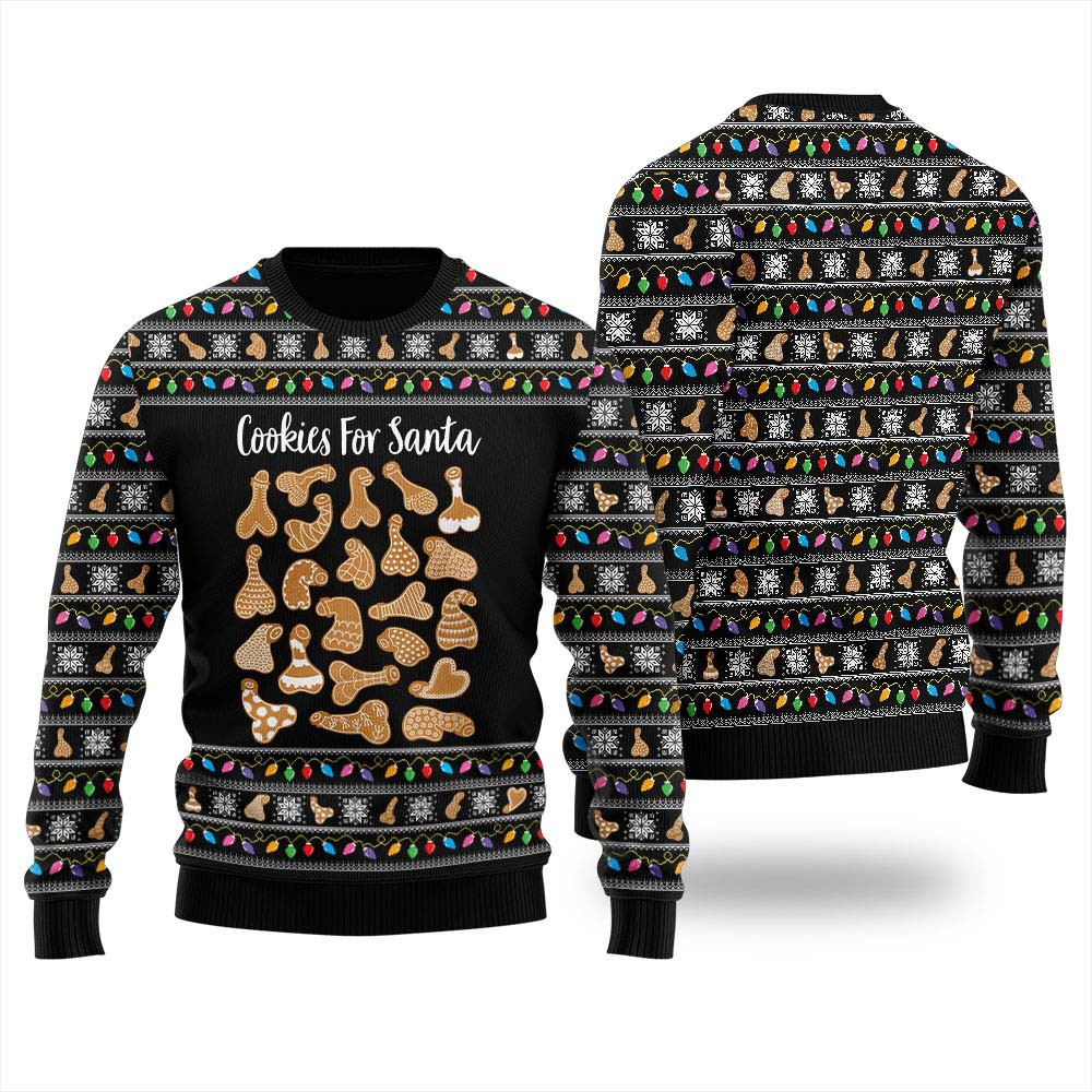 Naughty Cookies For Santa Ugly Christmas Sweater Holiday Merch That Makes a Perfect Christmas Gift