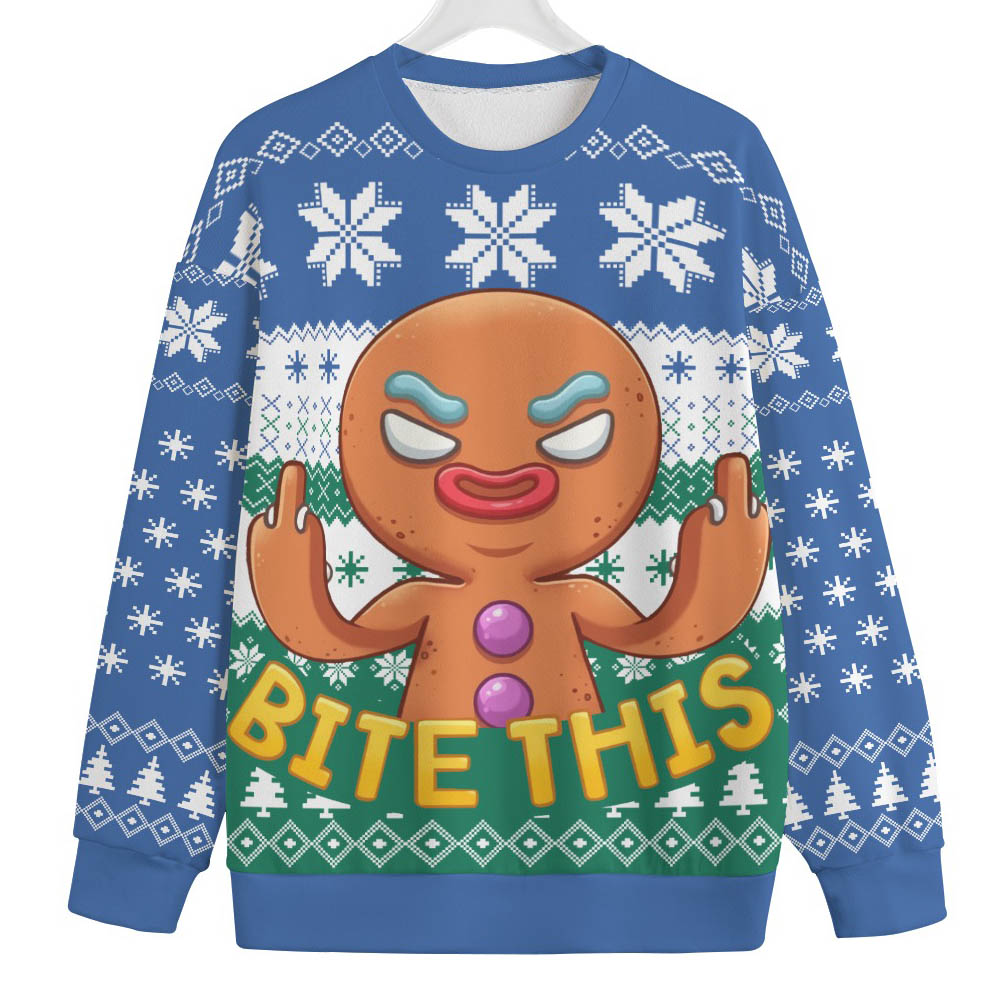 Naughty Cookies Mens Plus Size Christmas Sweater Classic Holiday Sweater for Festive Looks